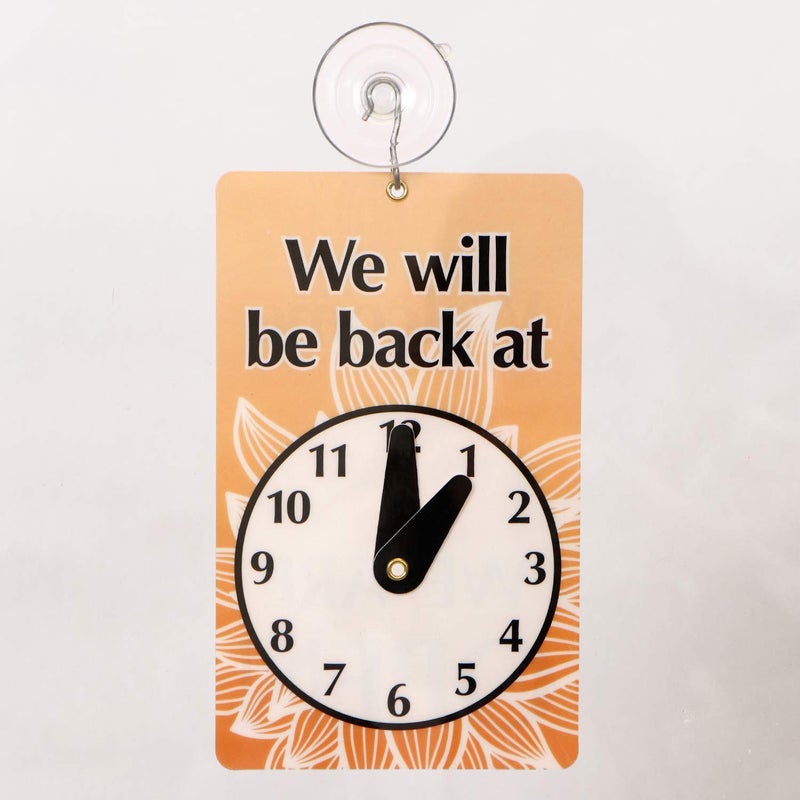 SmartSign â€œWe Will Be Back - Welcome We are Openâ€ Two-Sided Be Back Clock Sign | 7.75" x 4.75" Plastic - Image 4